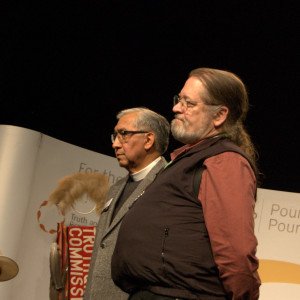 (L) Sidney Black, Archdeacon of Native Ministries,  the Diocese of Calgary,  Co-chair of ACIP, (R) Mark MacDonald, National Indigenous Anglican Bishop