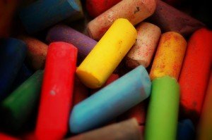 multi-coloured chalk